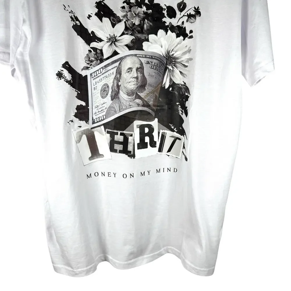THRT Denim Money On My Mind T-shirt Men’s L - Streetwear Skater Urban Casual Rap - Picture 6 of 11